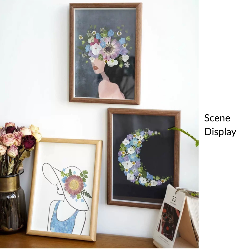 Miss Flower Sunny — Original Pressed Flower Portrait Art