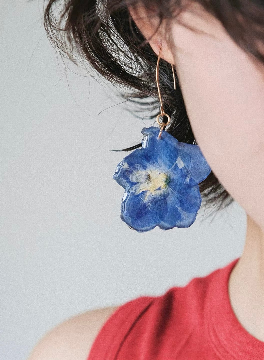 Juicy Pop — Handmade Oversized Pressed Flower Earrings