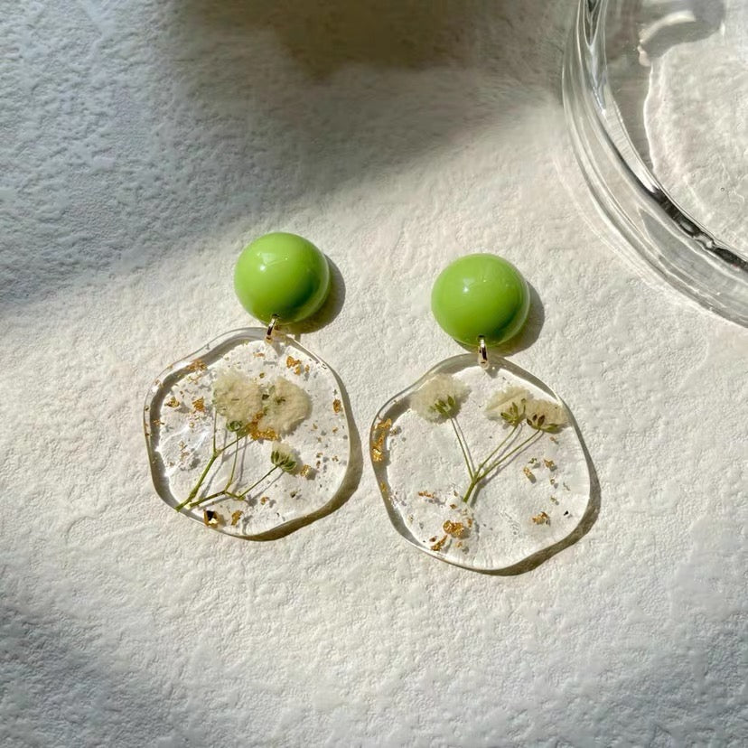 Dancing Petals — Botanical Flower Resin Earrings