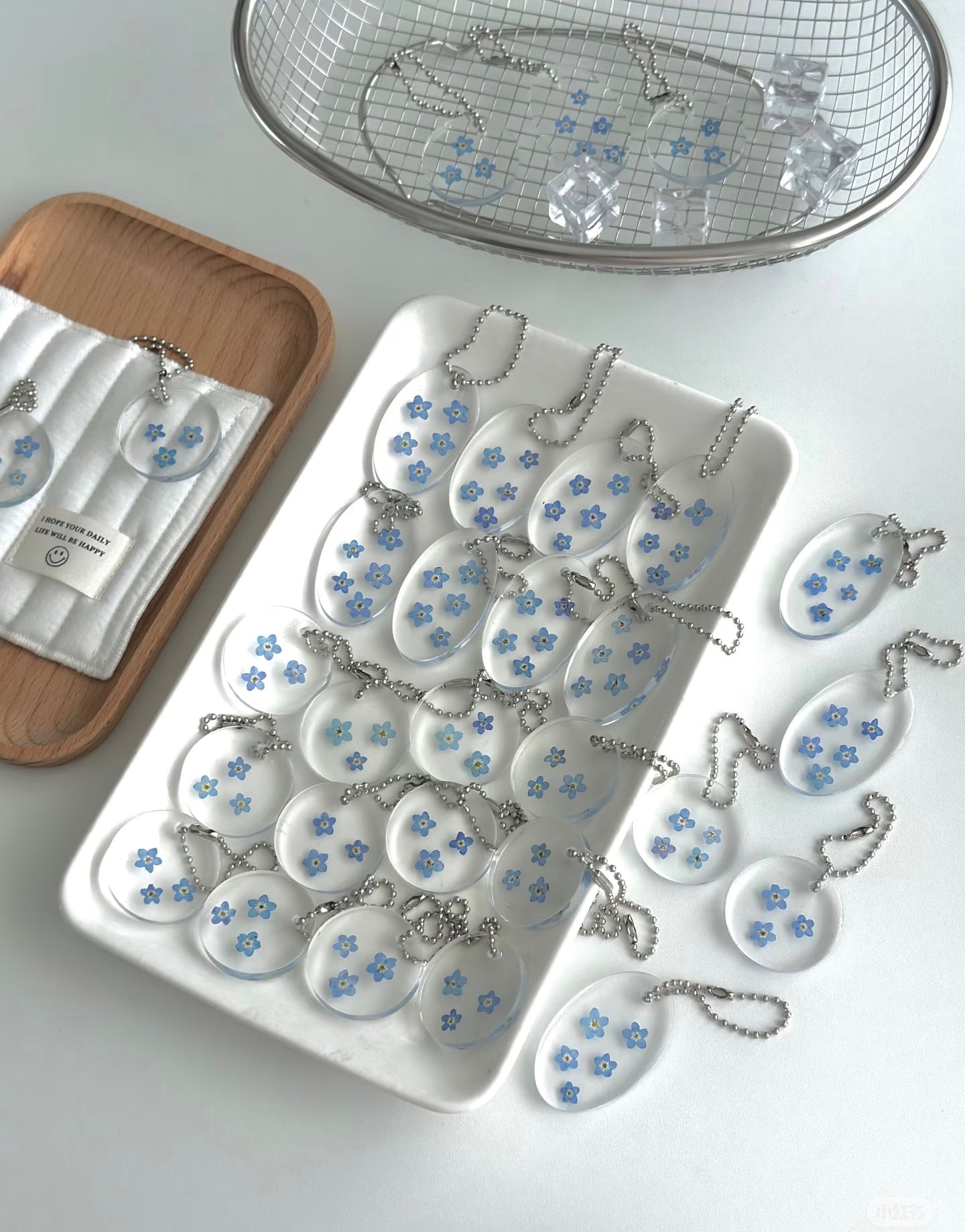 Forget-Me-Not Handmade Charm Keychain