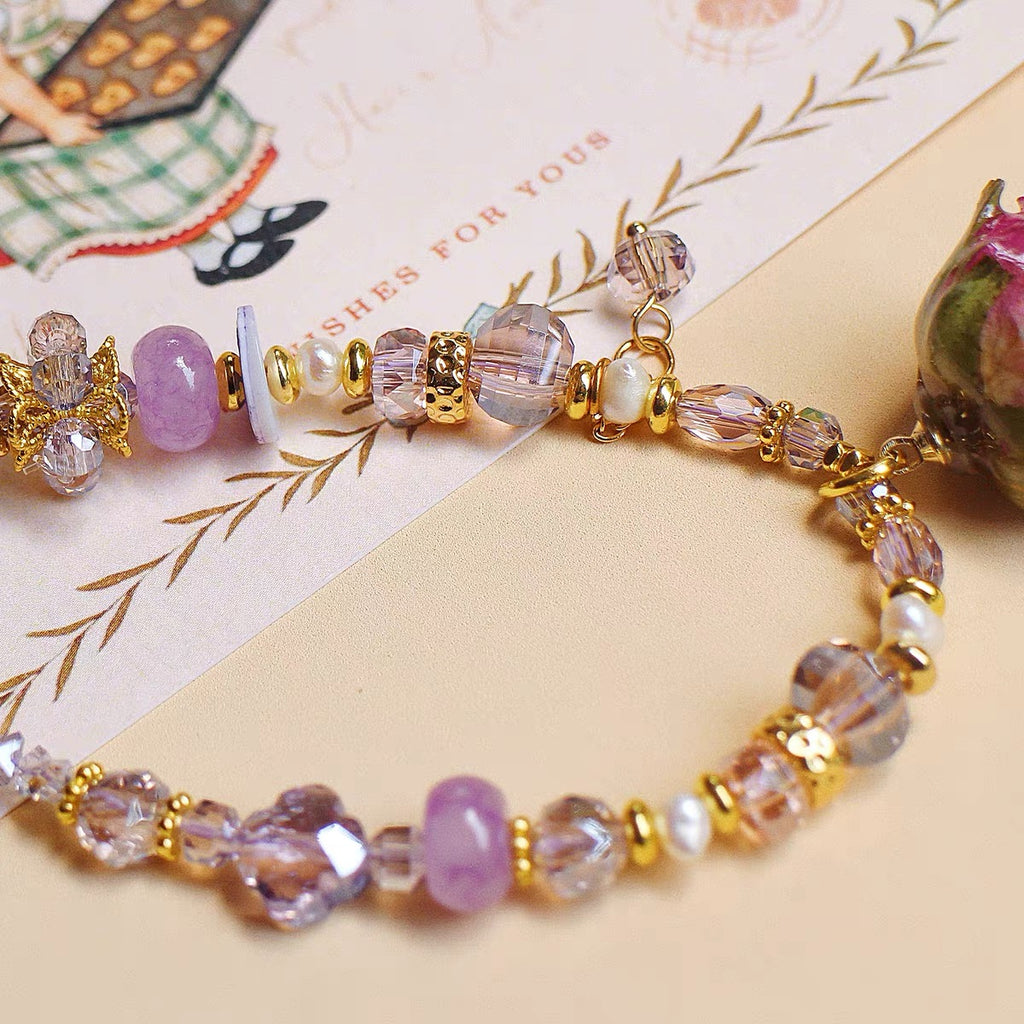 Garden Vacation- Lavender Rose Necklace
