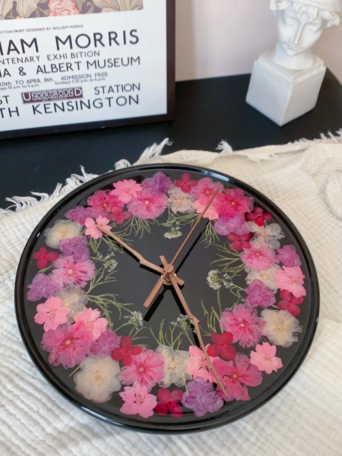 The Phantom Hour — Handmade Real Pressed Flower Clock