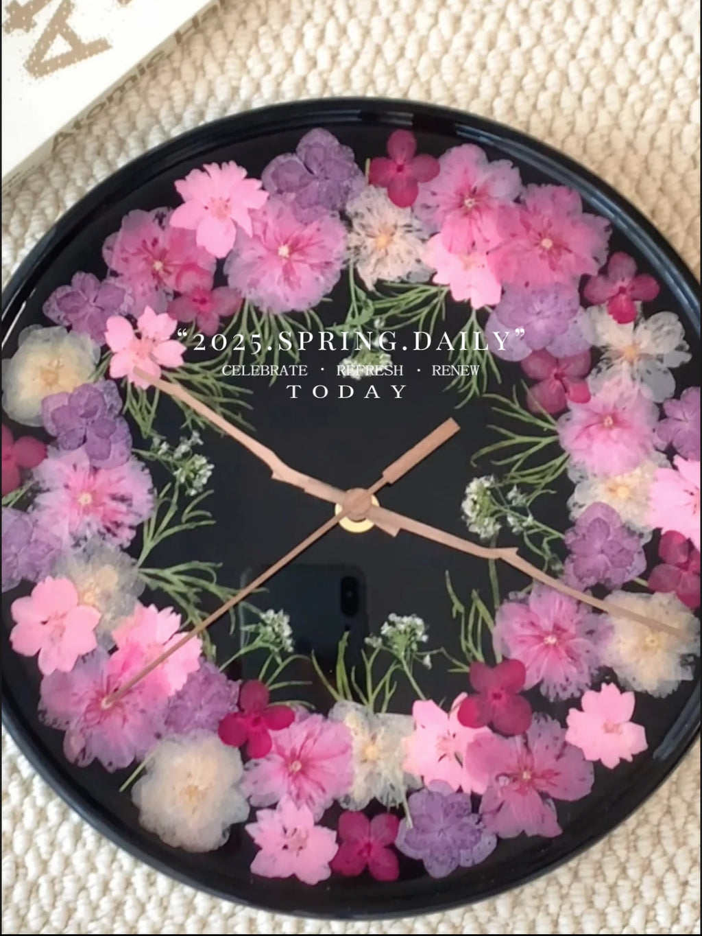 The Phantom Hour — Handmade Real Pressed Flower Clock