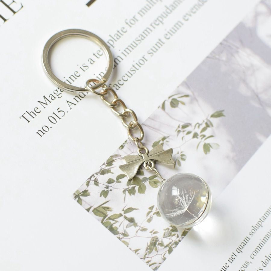 Eternal Flower Glass Orb Handmade Keychain