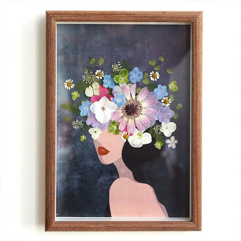 Miss Flower Petty — Pressed Flower Portrait Art