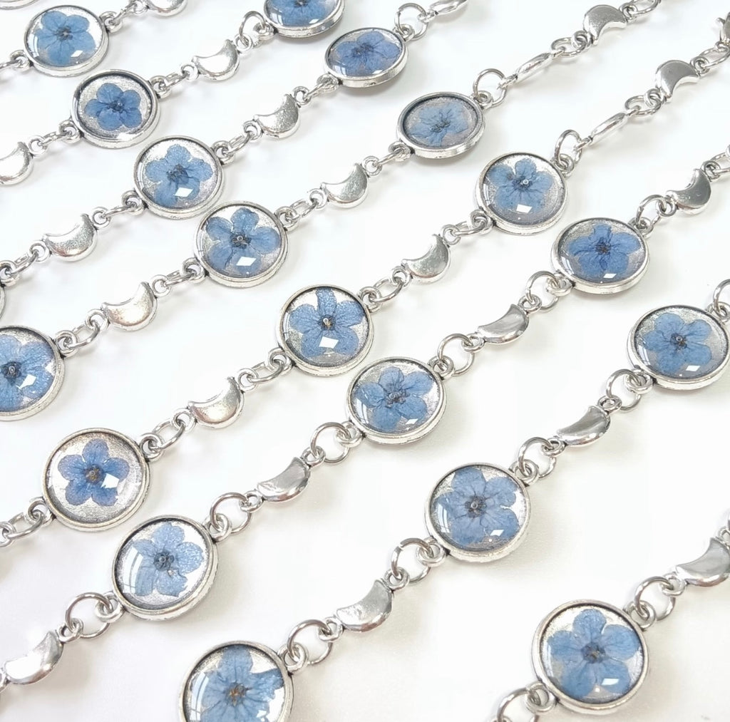 Forget-me-not Bracelet — Blue Flowers Preserved on Wrist
