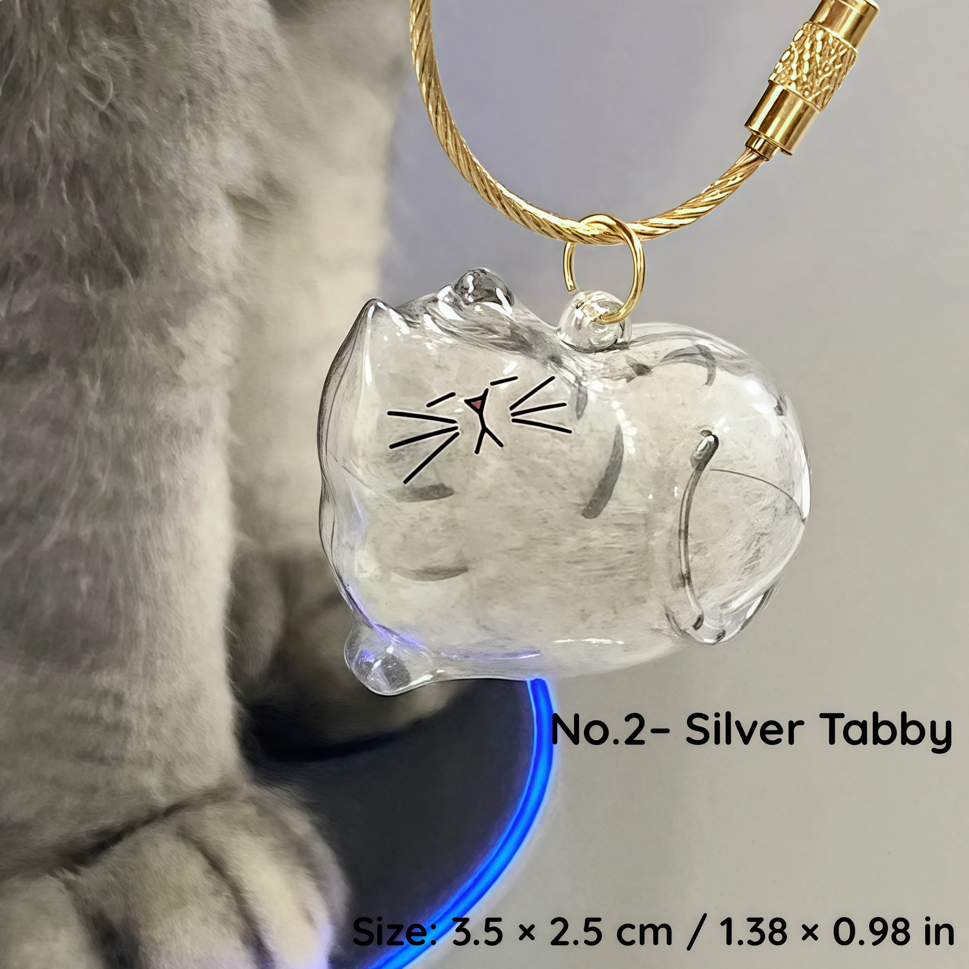 Be with you· Pet Fur Keepsake Keychain for Cat Lovers