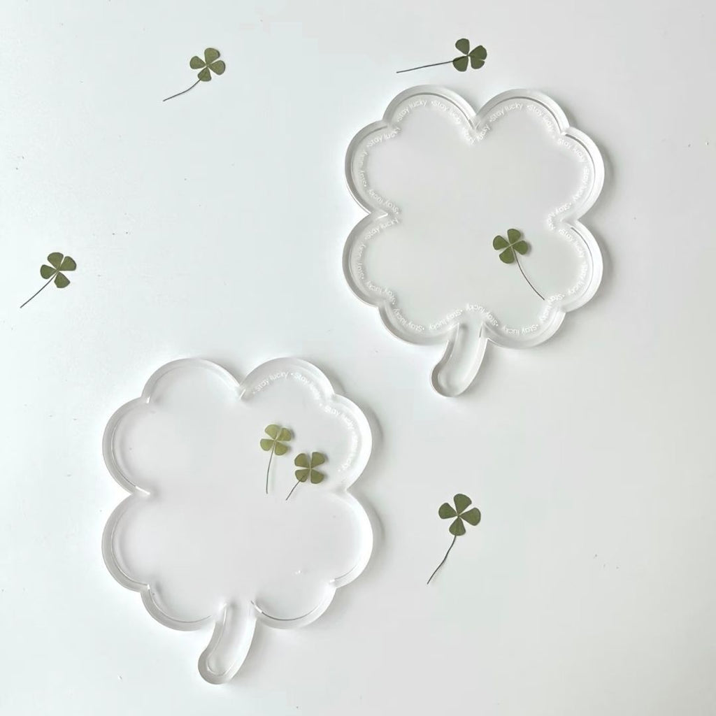 Lucky four-leaf clover resin dish — small jewelry tray or decorative coaster gift