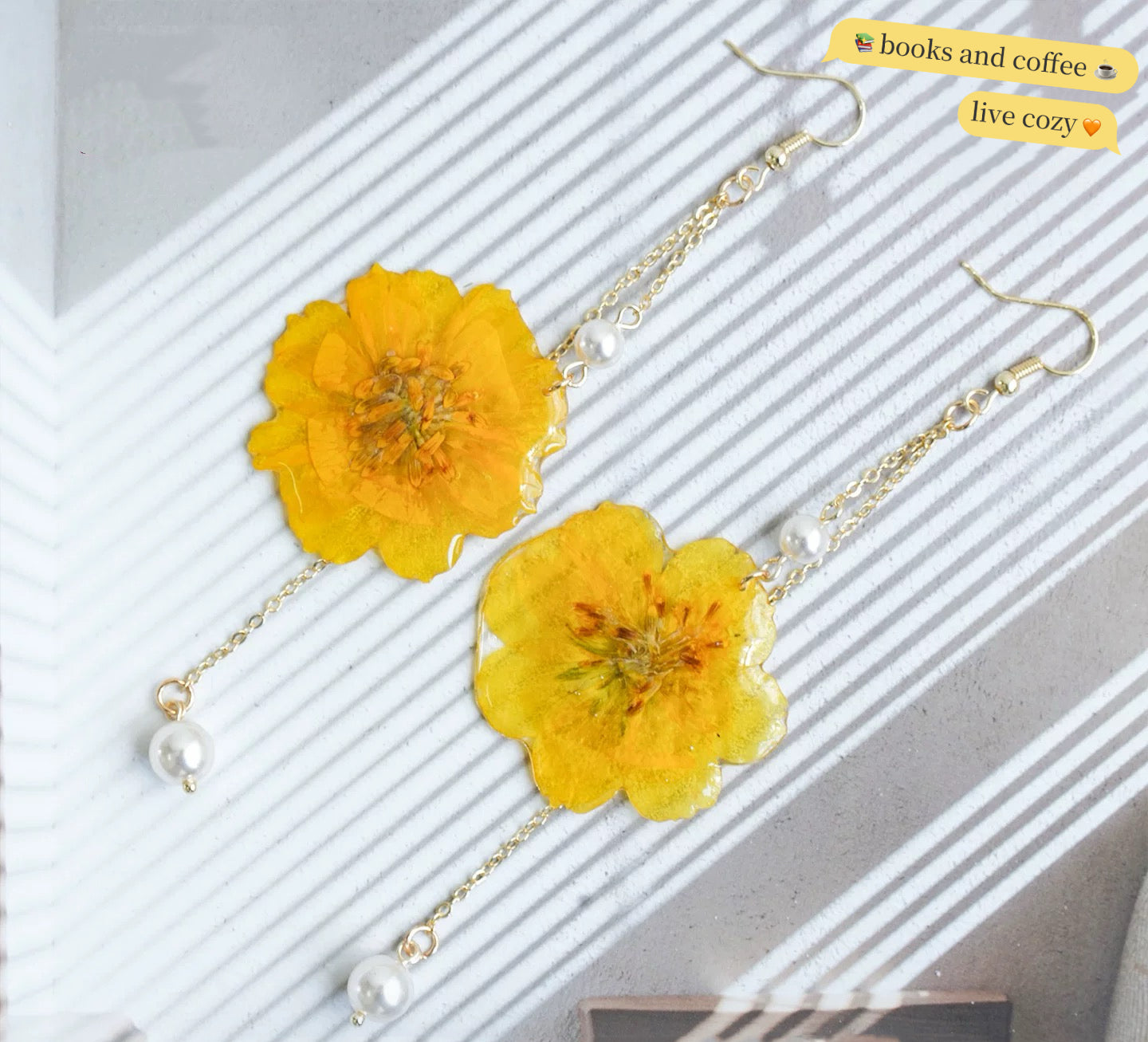 Juicy Pop — Handmade Oversized Pressed Flower Earrings
