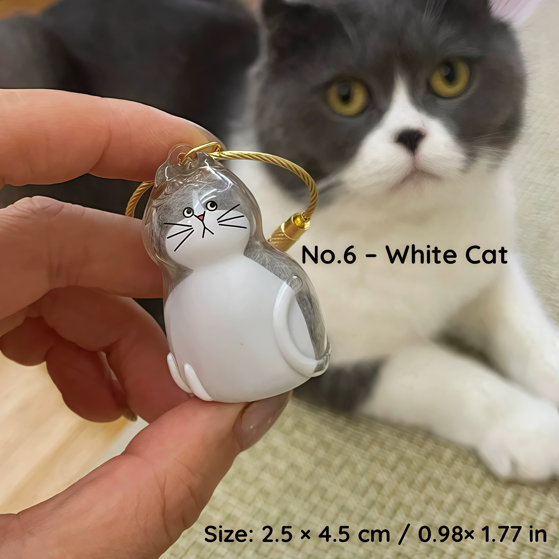 Be with you· Pet Fur Keepsake Keychain for Cat Lovers