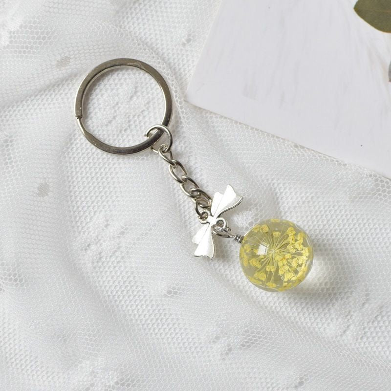 Eternal Flower Glass Orb Handmade Keychain