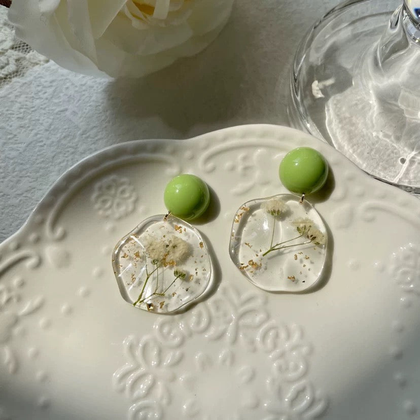 Dancing Petals — Botanical Flower Resin Earrings