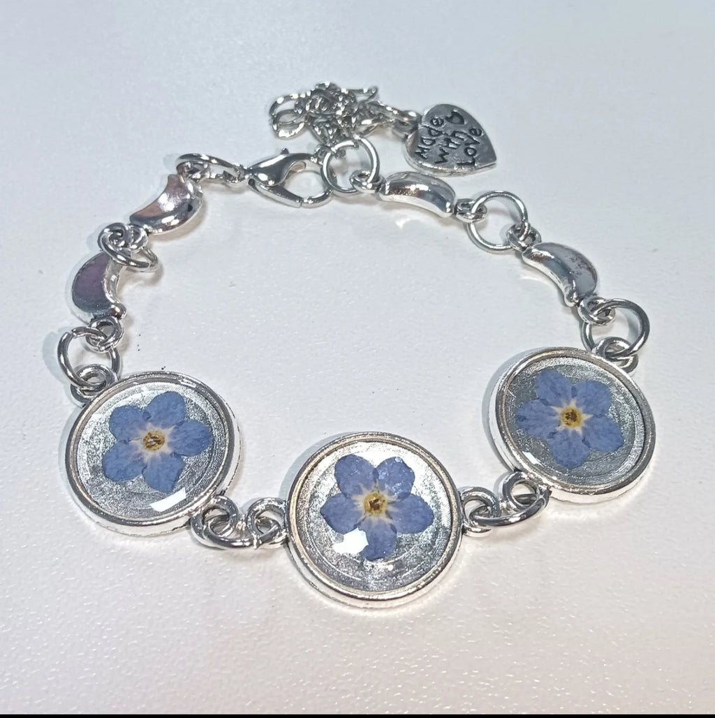 Forget-me-not Bracelet — Blue Flowers Preserved on Wrist