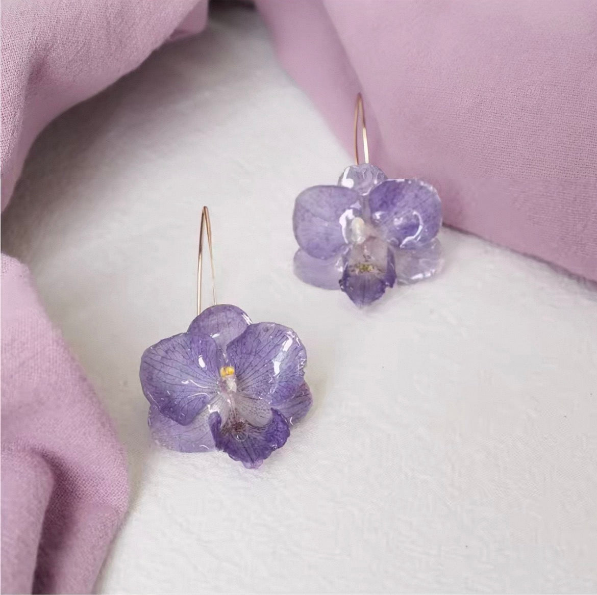 Evening Bloom — Orchid Drop Earrings(Set of 2)