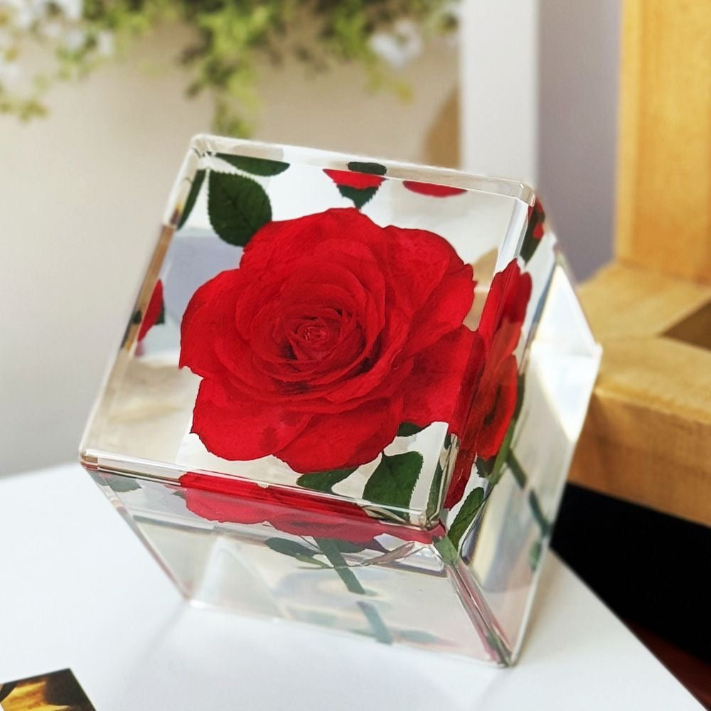 Enternal Love Preserved Real Rose Ornament