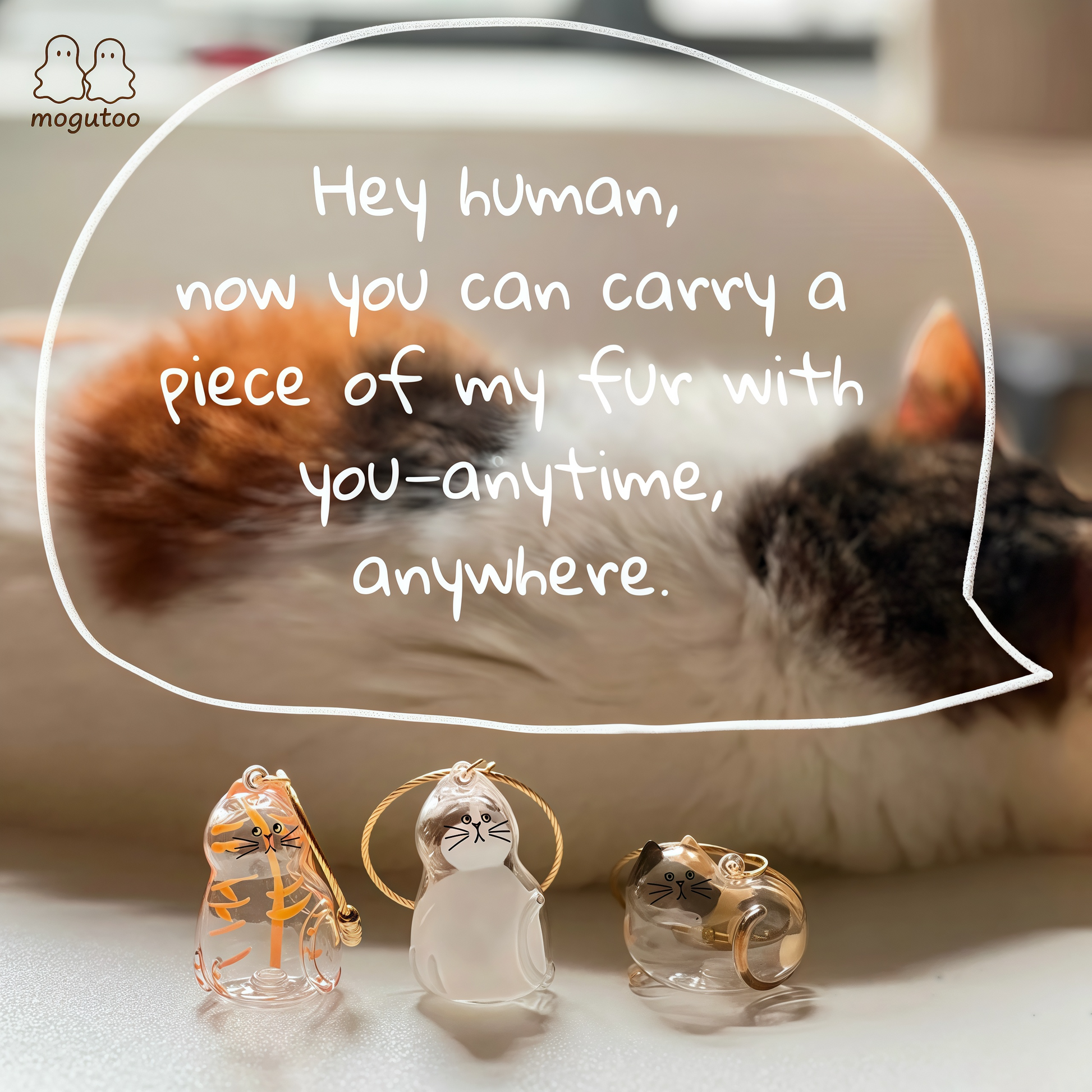 Pet fur keychain — pocket-sized tribute for a beloved cat