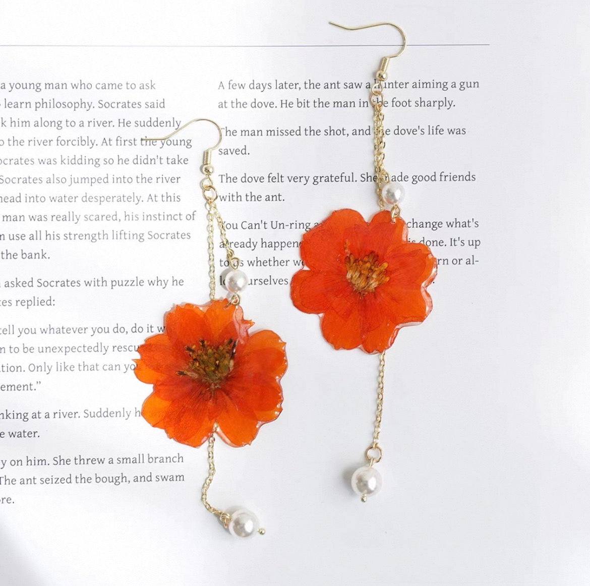Juicy Pop — Handmade Oversized Pressed Flower Earrings