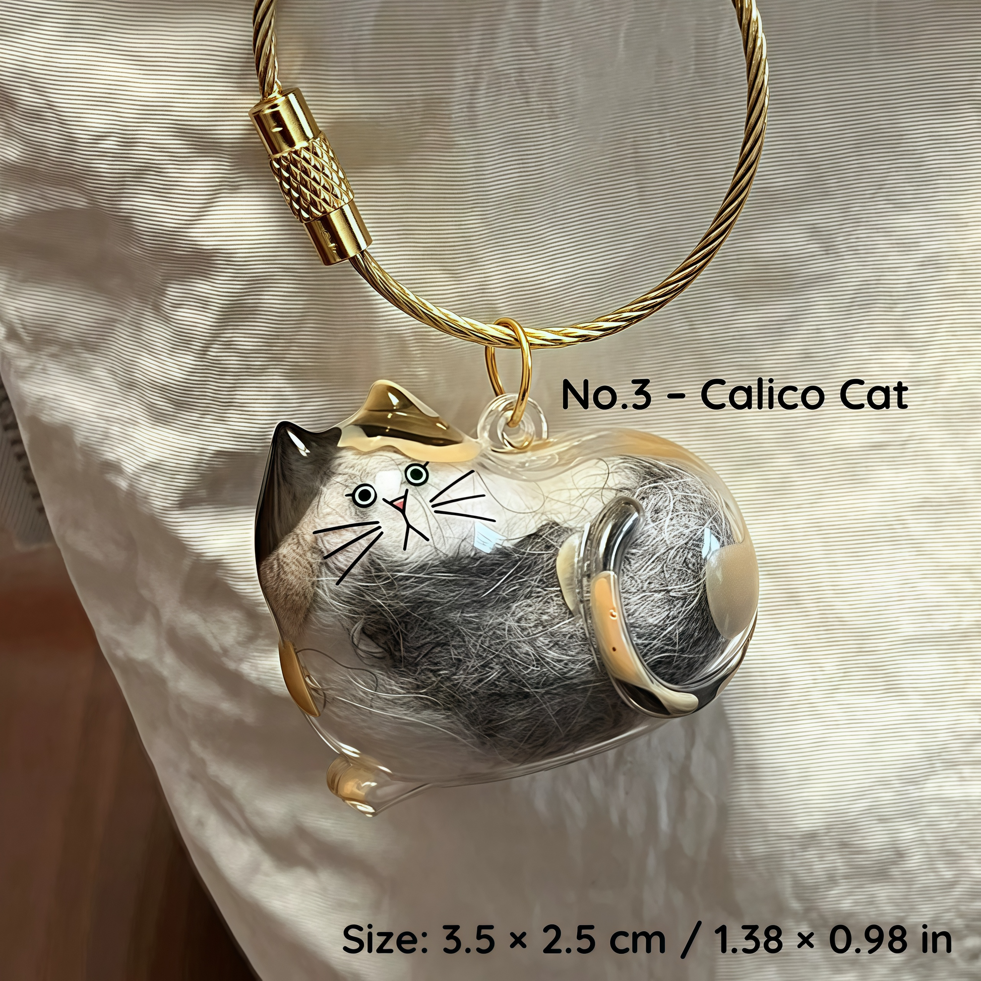 Be with you· Pet Fur Keepsake Keychain for Cat Lovers