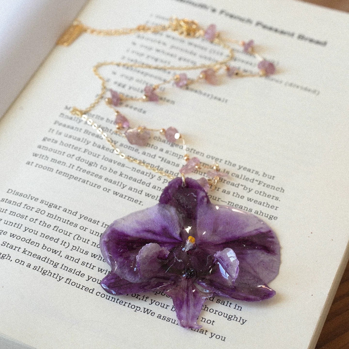 Evening Bloom — Orchid Statement Necklace