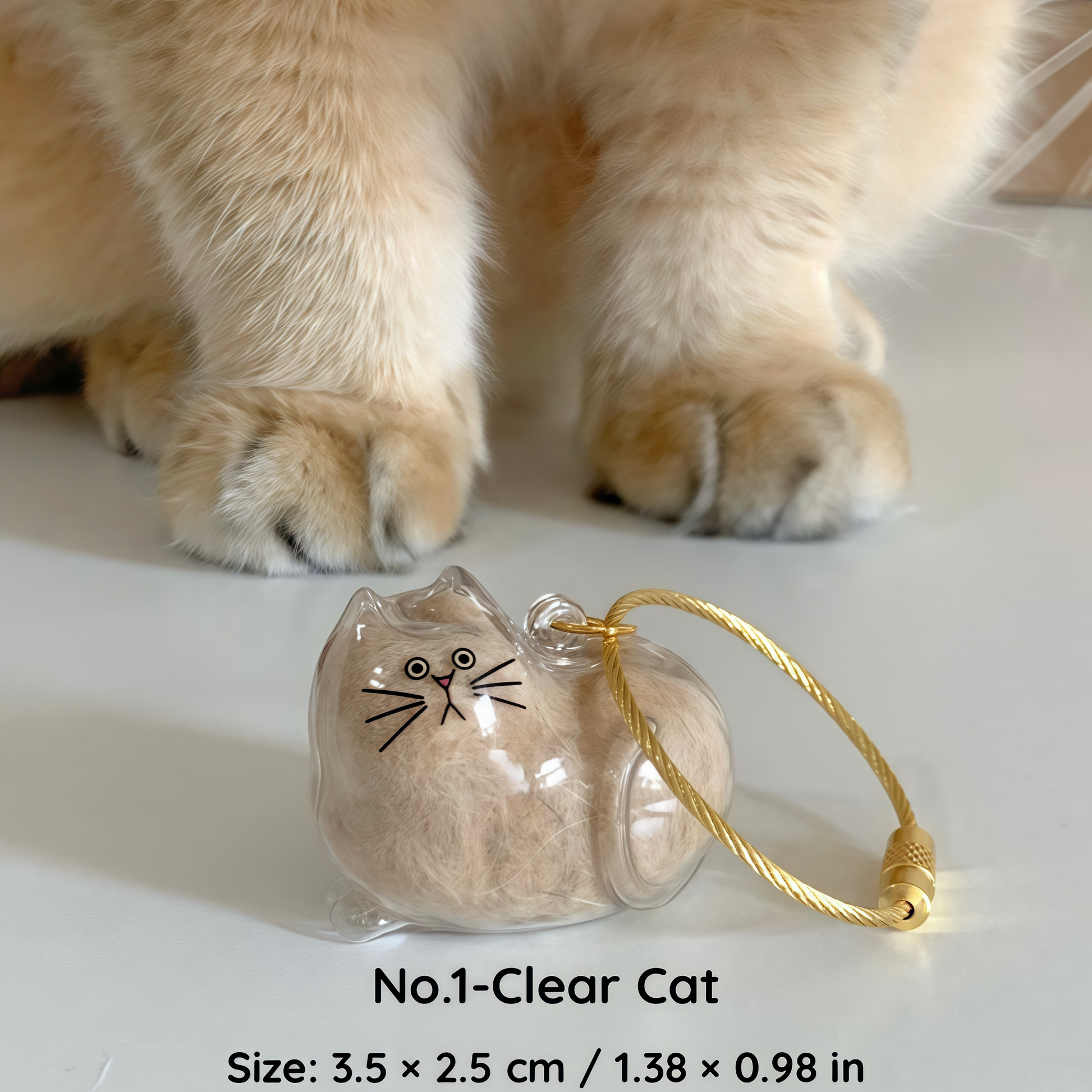 Be with you· Pet Fur Keepsake Keychain for Cat Lovers