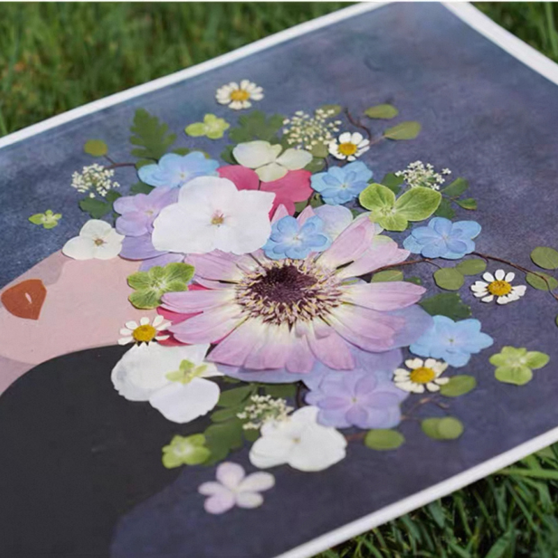 Miss Flower Petty — Pressed Flower Portrait Art