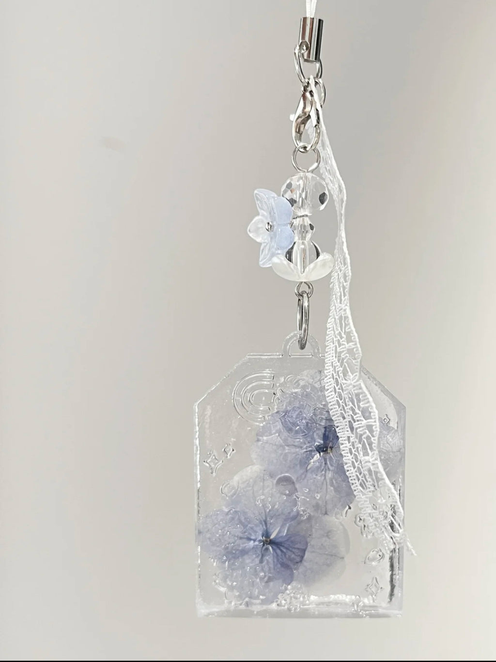 Purple Whisper— Pressed Flower Keychain & Car Pendant