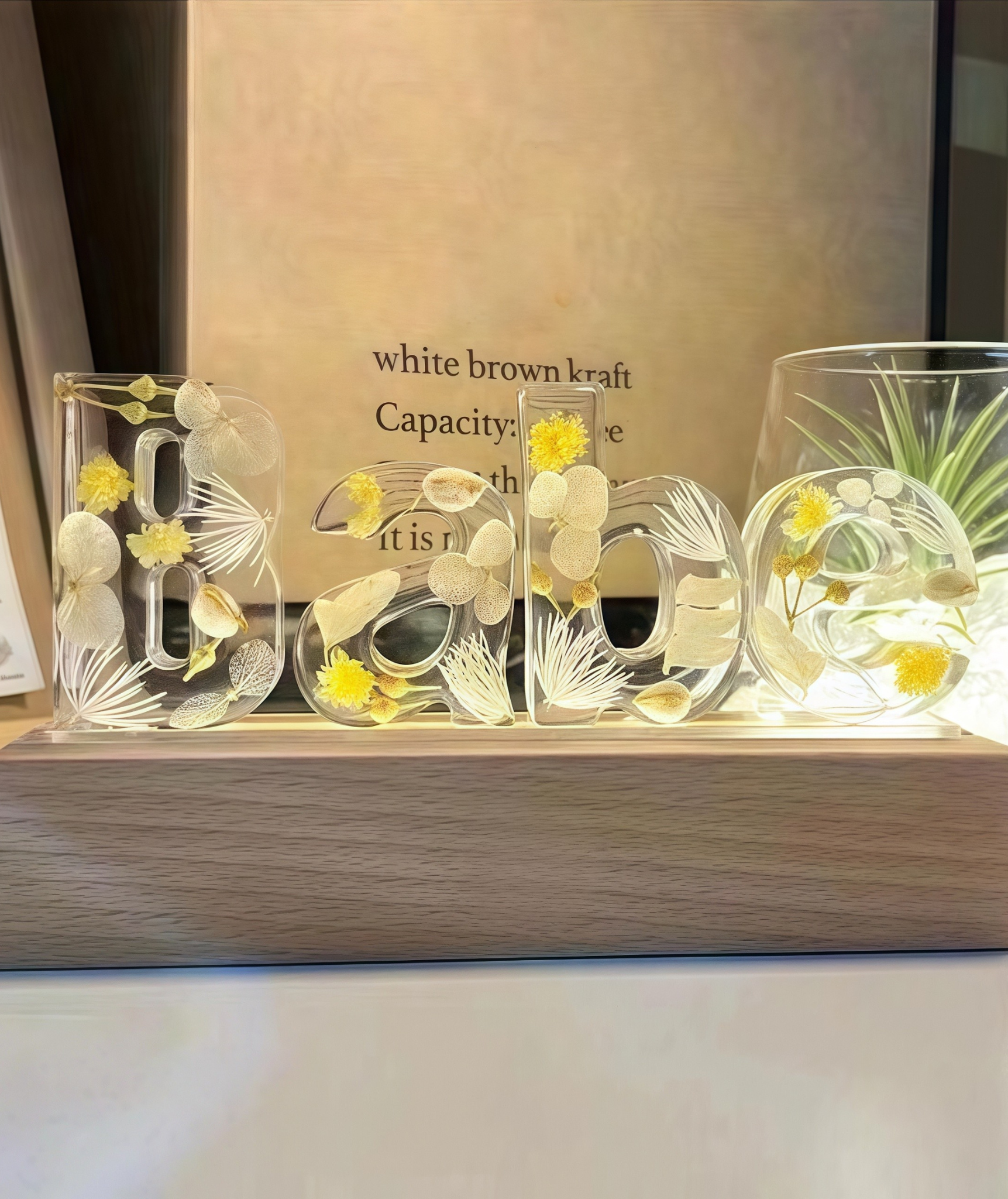 Custom Flower Letter Night Lamp – Your Initial in Light