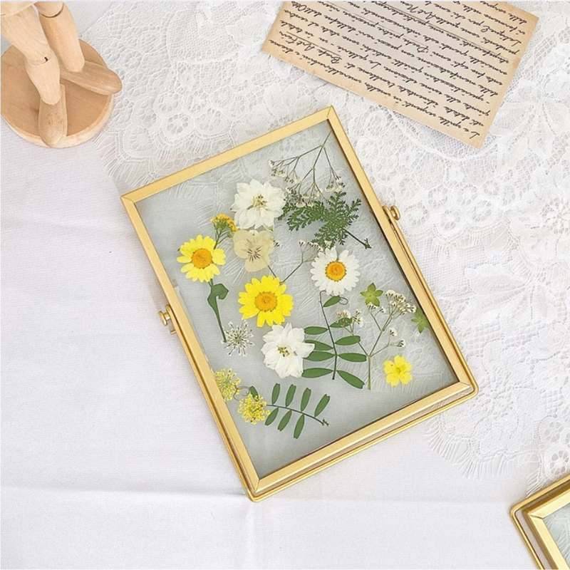 A Garden Framed — Real Pressed Flower Art in Glass Frame