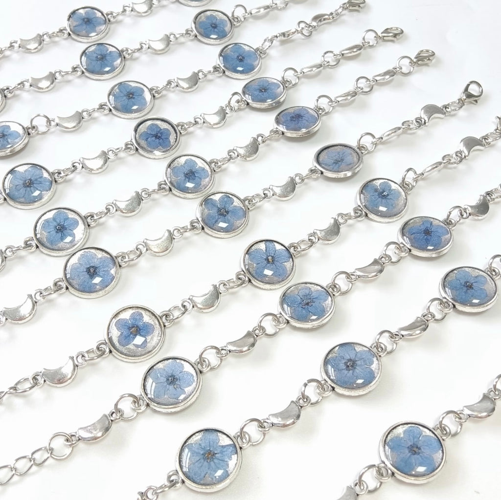 Forget-me-not Bracelet — Blue Flowers Preserved on Wrist