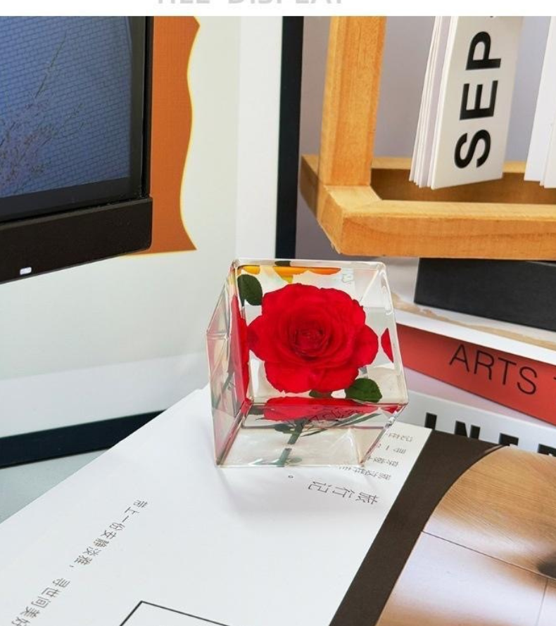 Enternal Love Preserved Real Rose Ornament