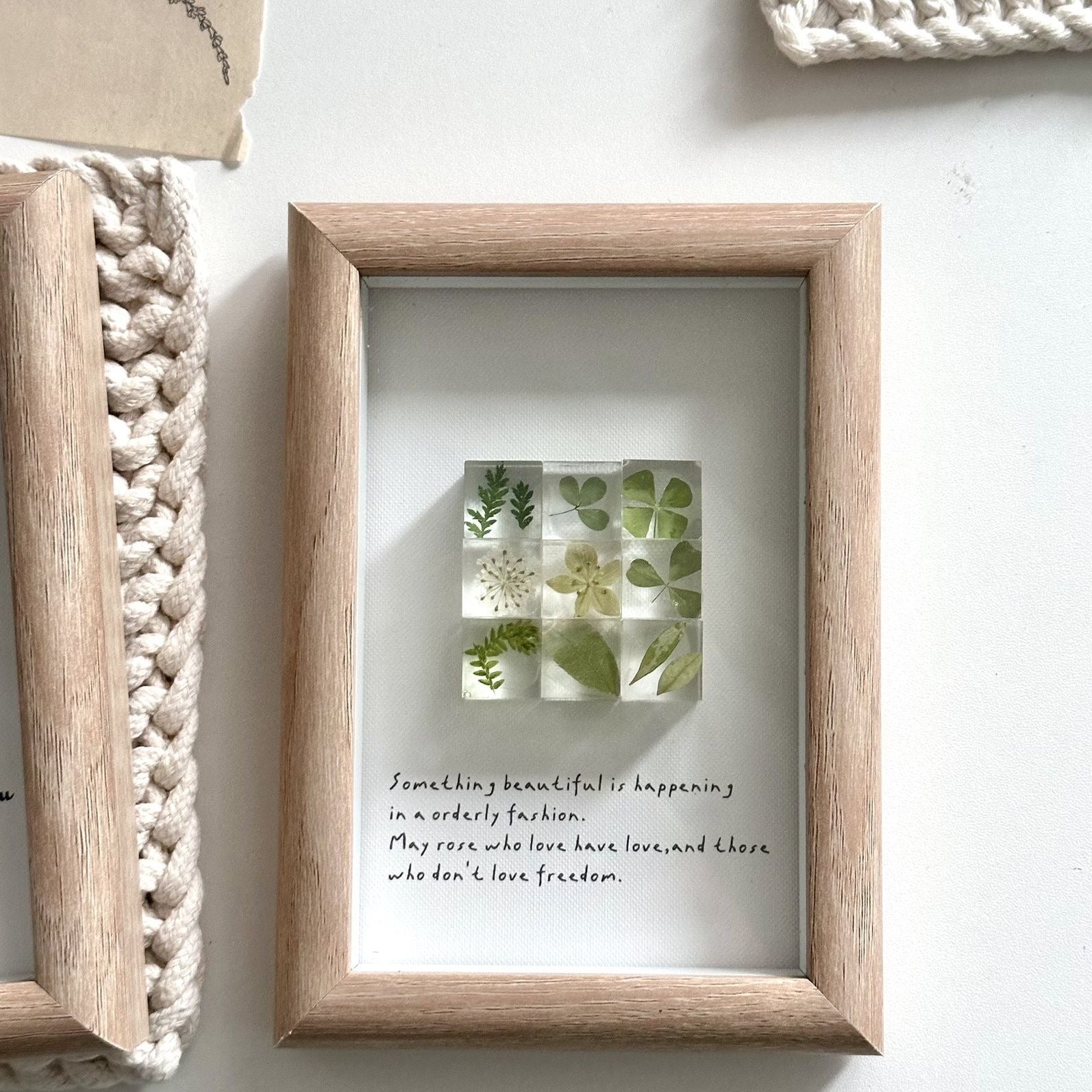 Botanical art frame – unique preserved flower wall décor.