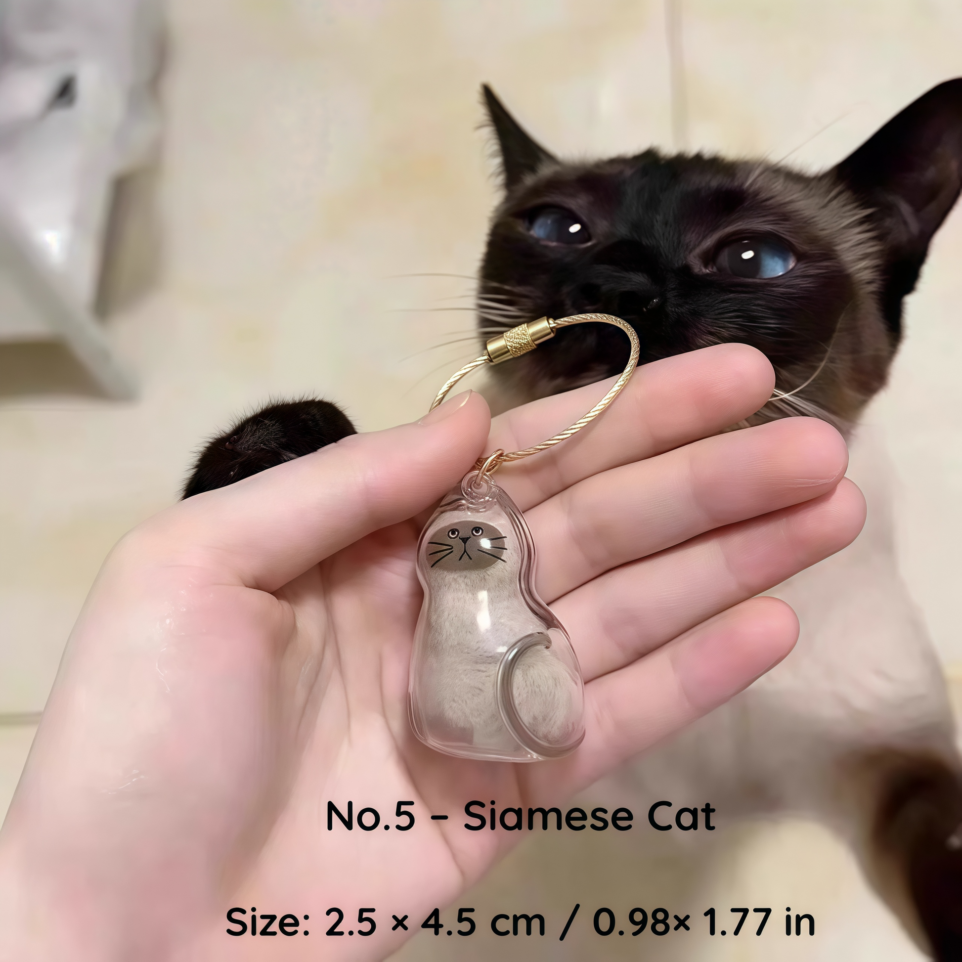 Be with you· Pet Fur Keepsake Keychain for Cat Lovers