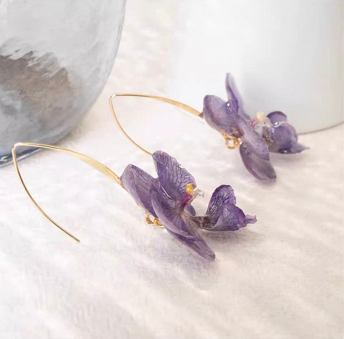 Evening Bloom — Orchid Drop Earrings(Set of 2)