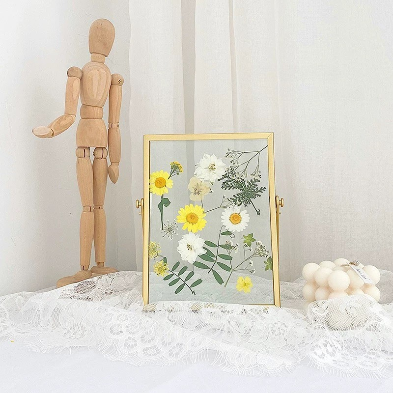 A Garden Framed — Real Pressed Flower Art in Glass Frame