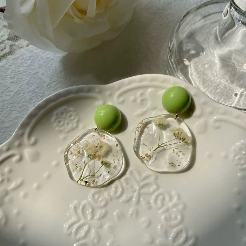 Dancing Petals — Botanical Flower Resin Earrings