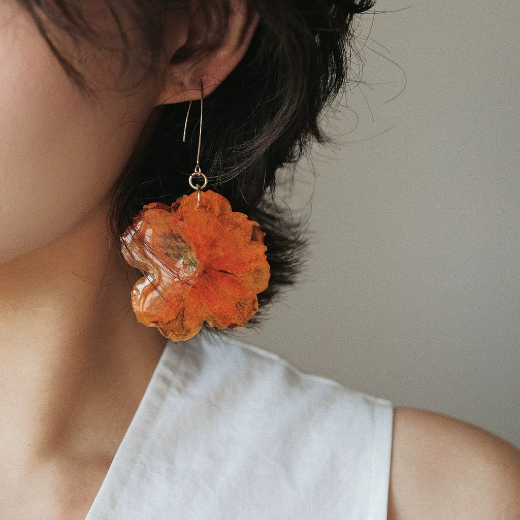 Juicy Pop — Handmade Oversized Pressed Flower Earrings