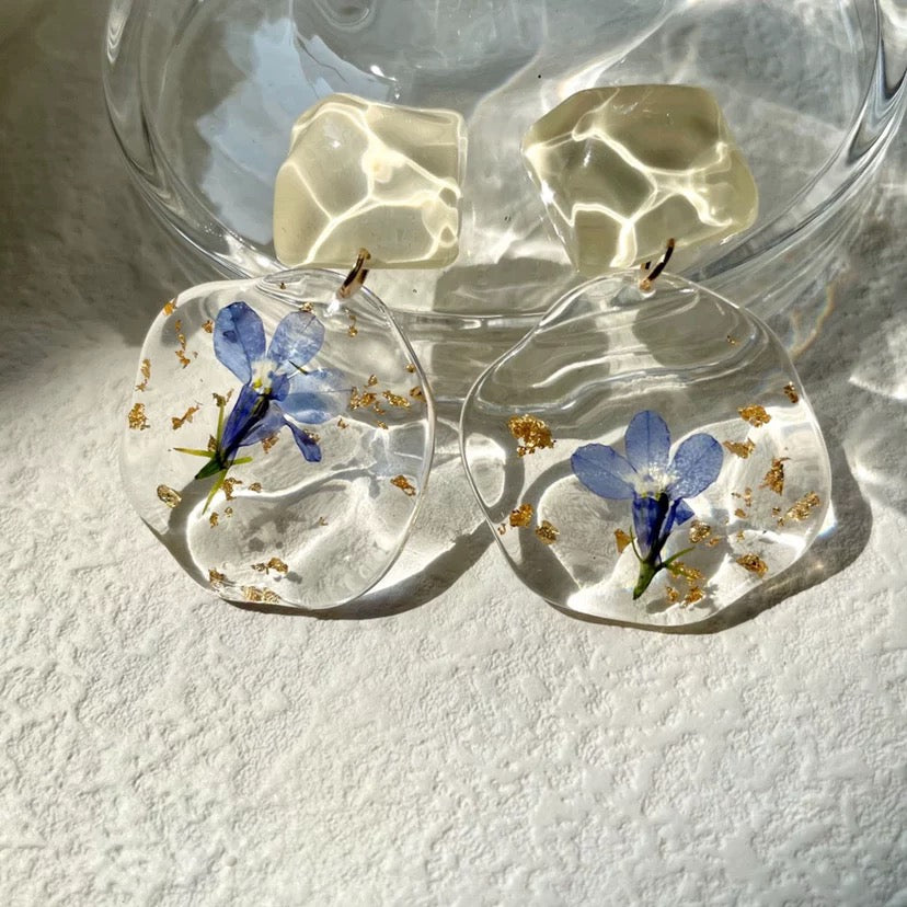 Dancing Petals — Botanical Flower Resin Earrings