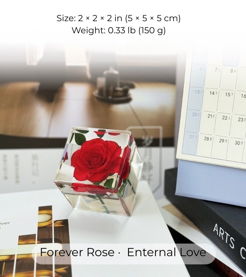 Enternal Love Preserved Real Rose Ornament