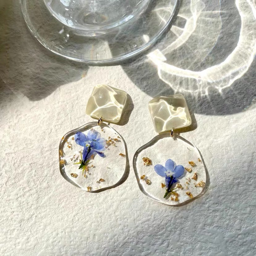 Dancing Petals — Botanical Flower Resin Earrings