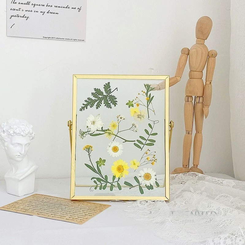 A Garden Framed — Real Pressed Flower Art in Glass Frame