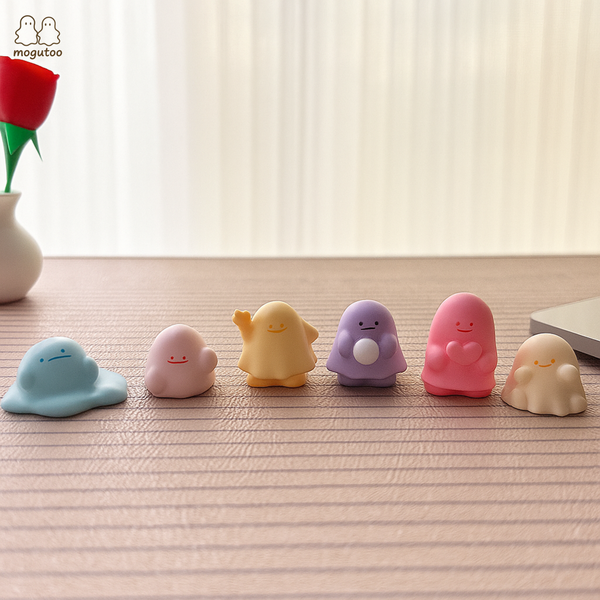 Tiny mood ghost figurines – emotional support desk buddies