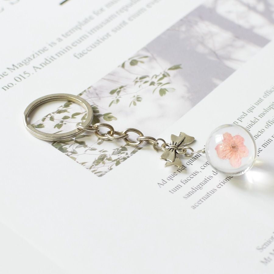 Eternal Flower Glass Orb Handmade Keychain