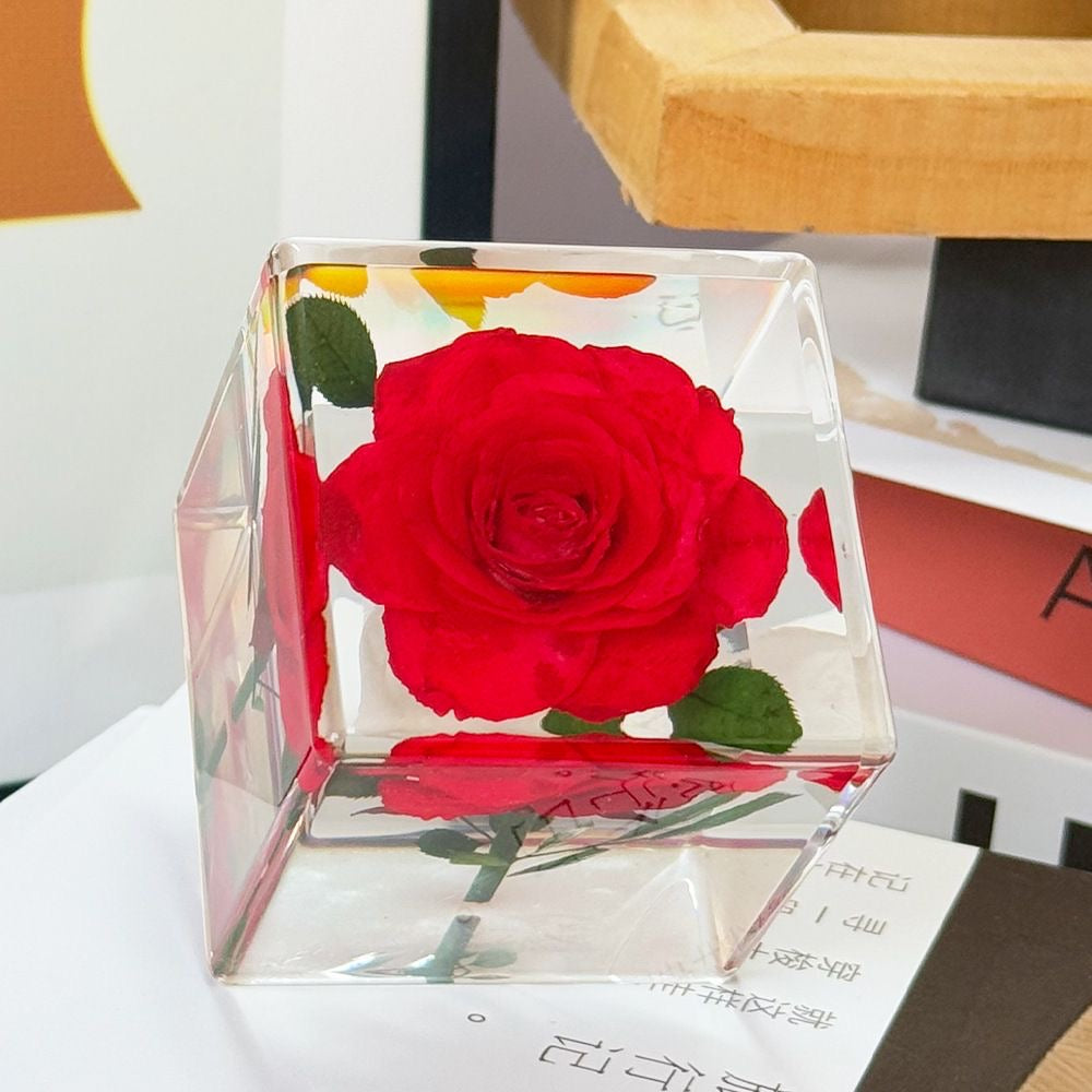 Enternal Love Preserved Real Rose Ornament