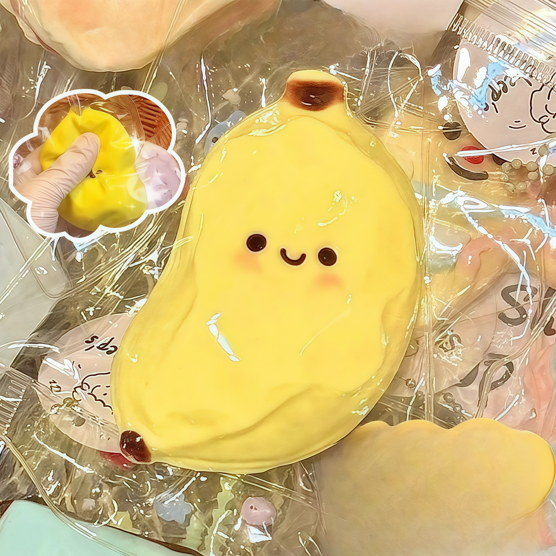squishy banana toy for stress relief — soft fidget for quiet moments