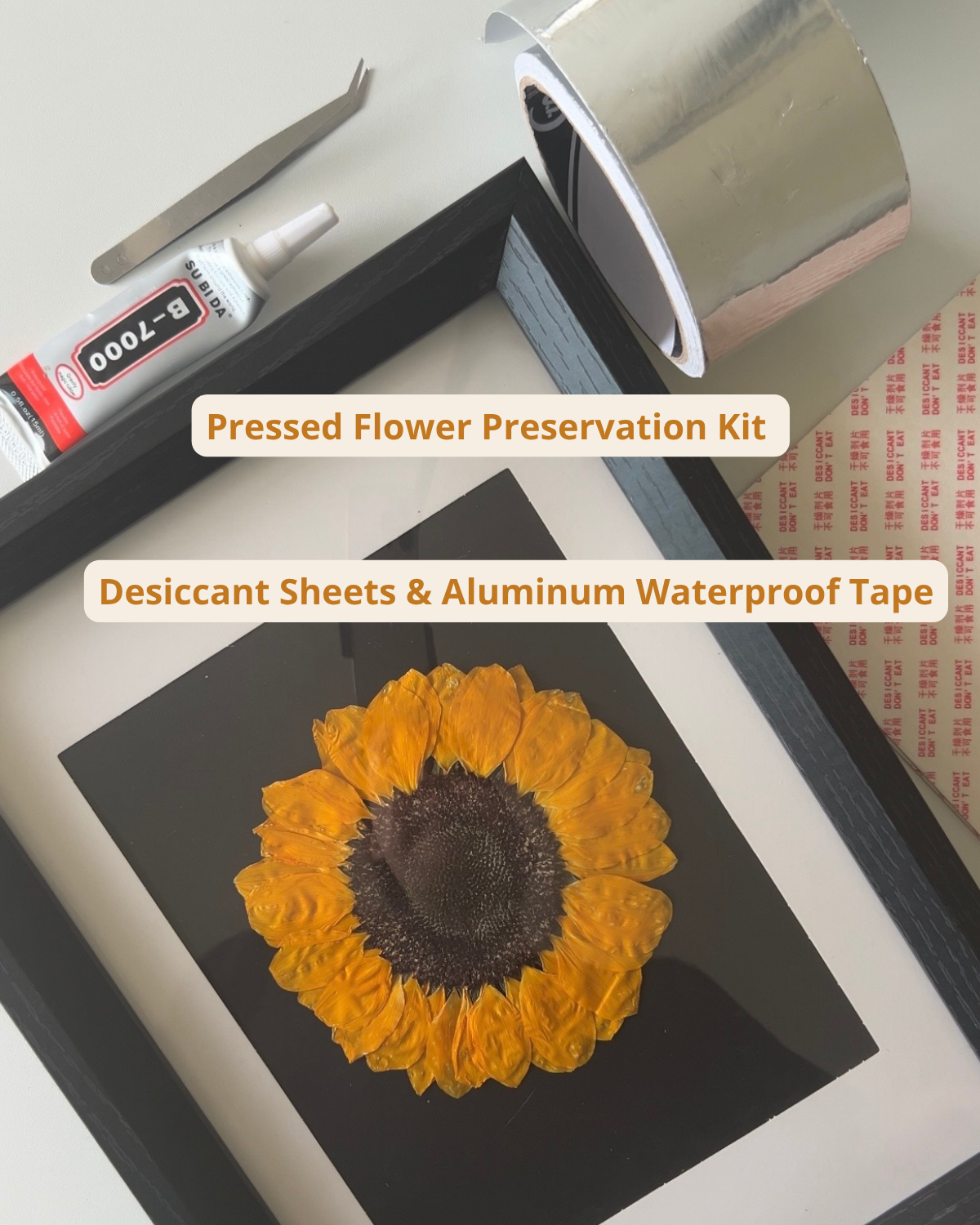 Pressed Flower Preservation Kit —Desiccant Sheets & Aluminum Waterproof Tape