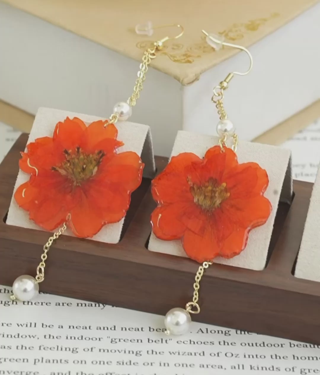 Juicy Pop — Handmade Oversized Pressed Flower Earrings