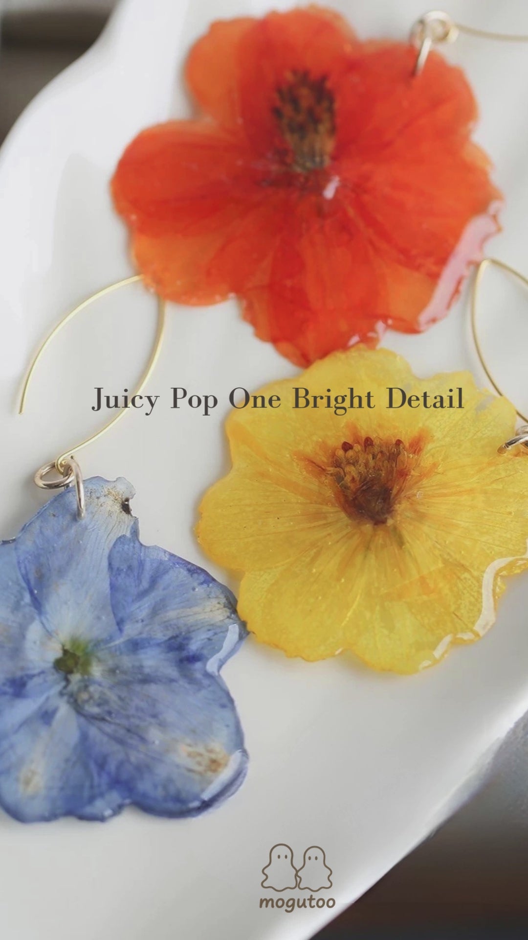 Juicy Pop — Handmade Oversized Pressed Flower Earrings